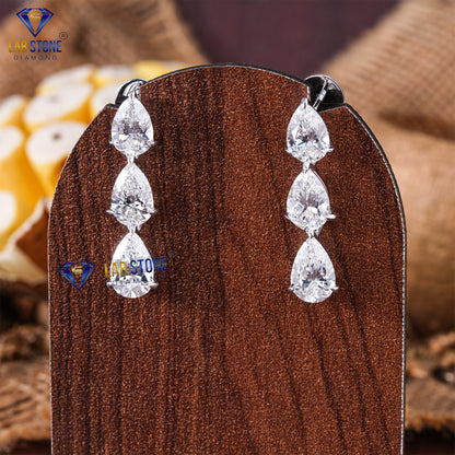 34.63 TDW Pear Cut Diamond White Gold Charm Necklace