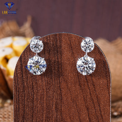 57.40 TDW Pear & Round Cut Diamond Women’s Charm Necklace