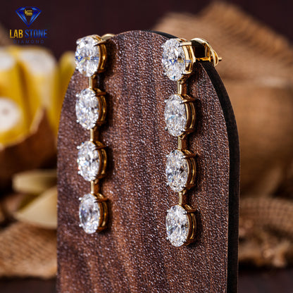 62.10 TDW Oval Cut Diamond Charm Necklace