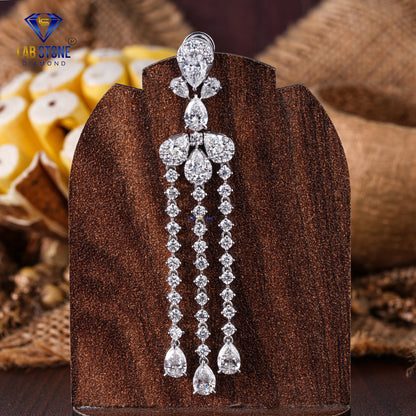 16.63 TDW Pear & Round Diamond Charm Necklace