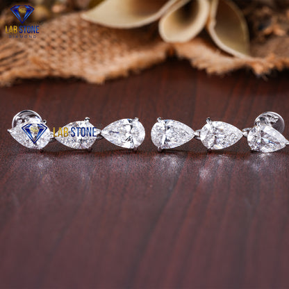 34.63 TDW Pear Cut Diamond White Gold Charm Necklace