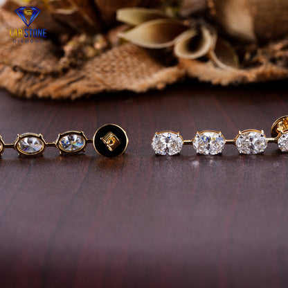 62.10 TDW Oval Cut Diamond Charm Necklace