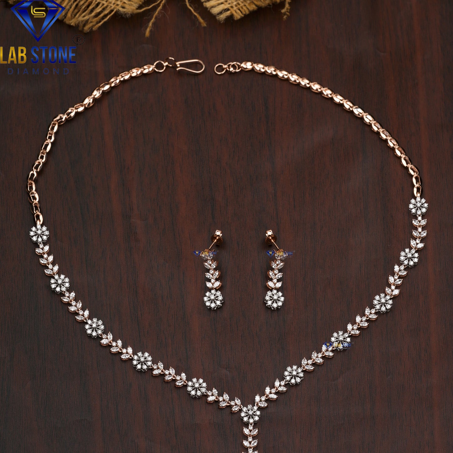 6.62 TDW Round & Marquise Cut Diamond Charm Necklace