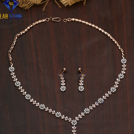 6.62 TDW Round & Marquise Cut Diamond Charm Necklace