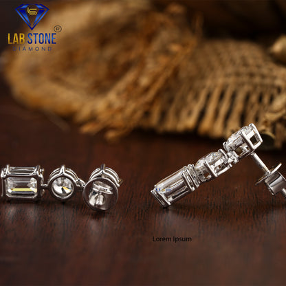 20.23 TDW Emerald & Fancy Blue Round And Pink Round Cut Diamond Charm Necklace