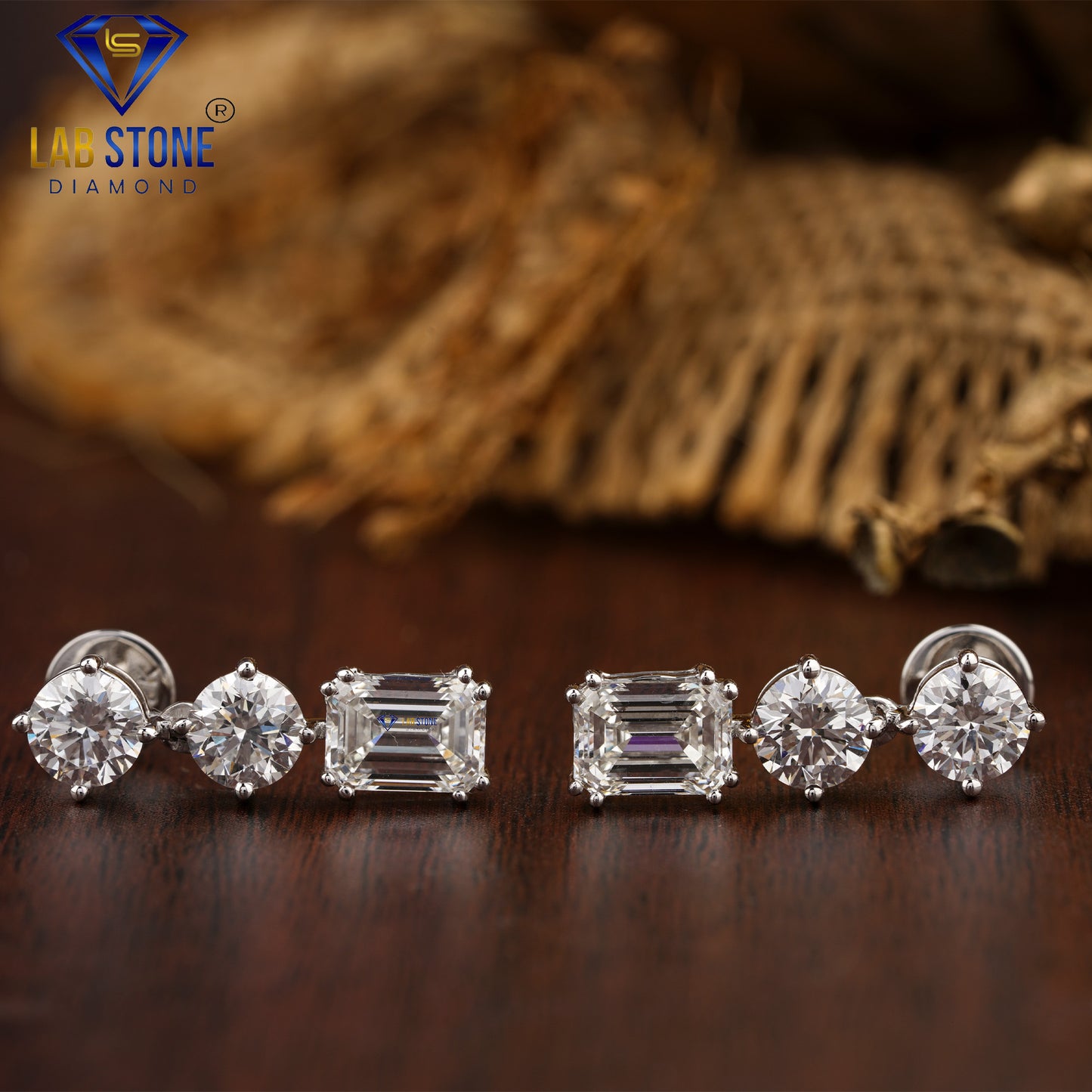 20.23 TDW Emerald & Fancy Blue Round And Pink Round Cut Diamond Charm Necklace