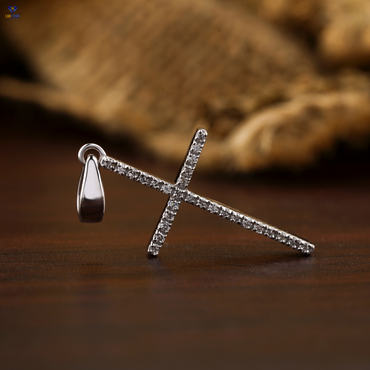 0.07 TDW Round Cut Diamond Cross Pendant