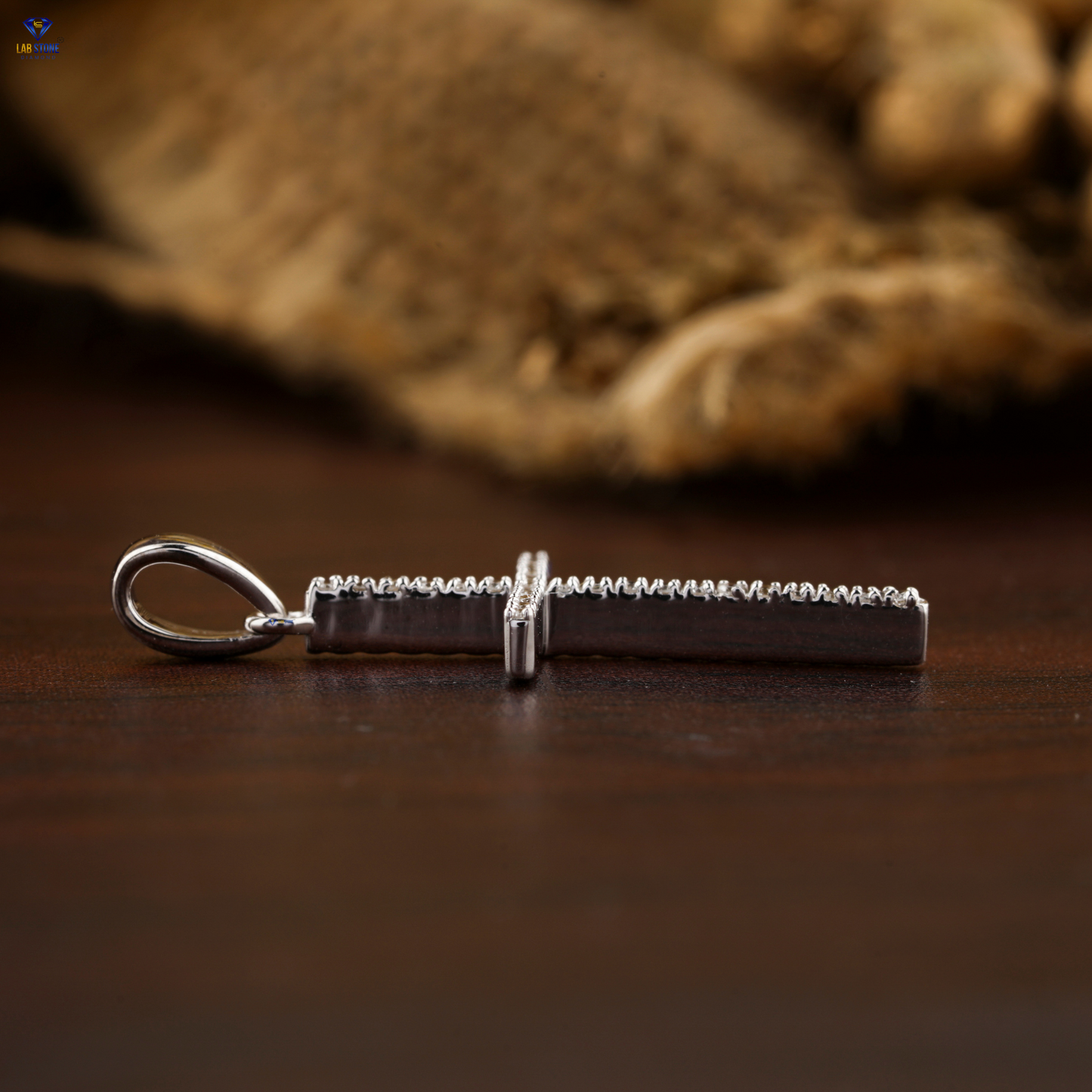 0.07 TDW Round Cut Diamond Cross Pendant