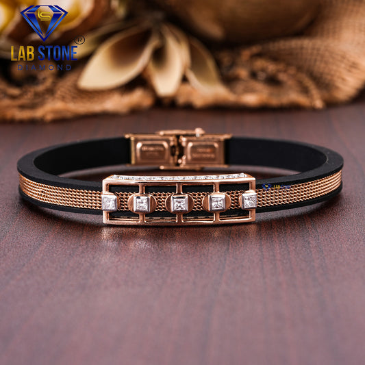 1.56 TDW Princess & Round Cut Diamond Slider Bracelet