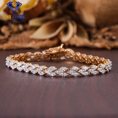 5.07 TDW Marquise Cut Diamond Slider Bracelet