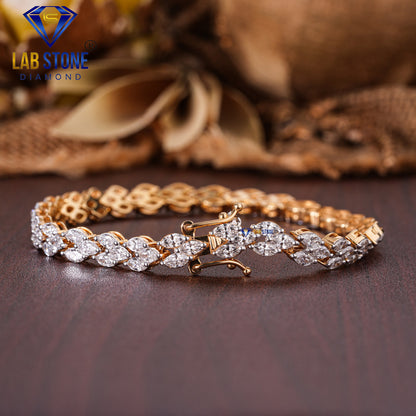 5.07 TDW Marquise Cut Diamond Slider Bracelet