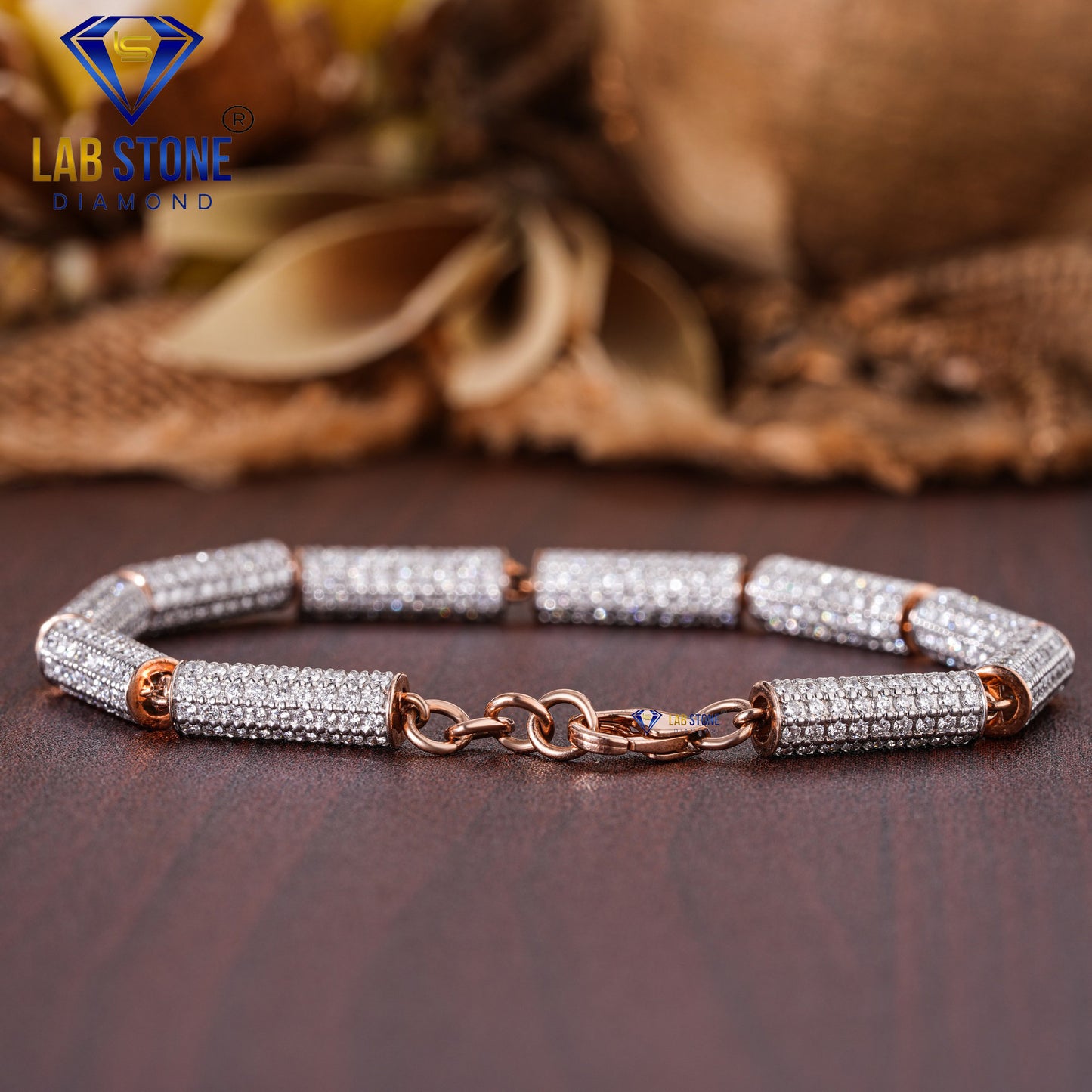 6.48 TDW Round Cut Diamond Slider Bracelet