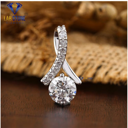 1.58 TDW Round Cut Diamond Custom Pendant