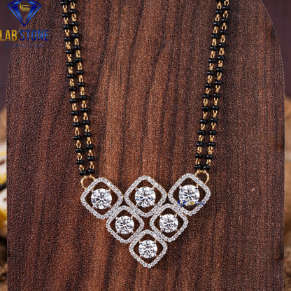 3.672 TDW Round Cut Diamond Custom Pendant with Chain