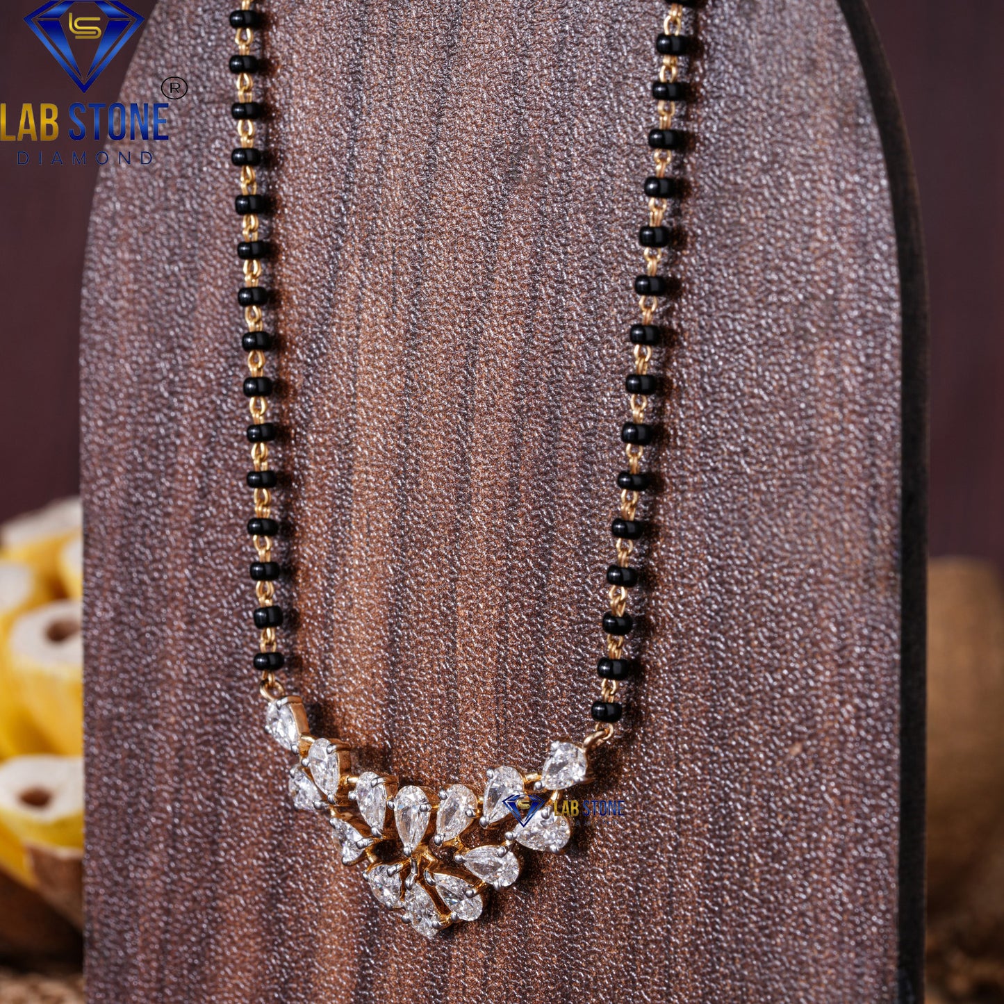 1.82 TDW Pear Cut Diamond Custom Pendant with Chain