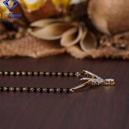 0.421 TDW Round Cut Diamond Custom Pendant with Chain