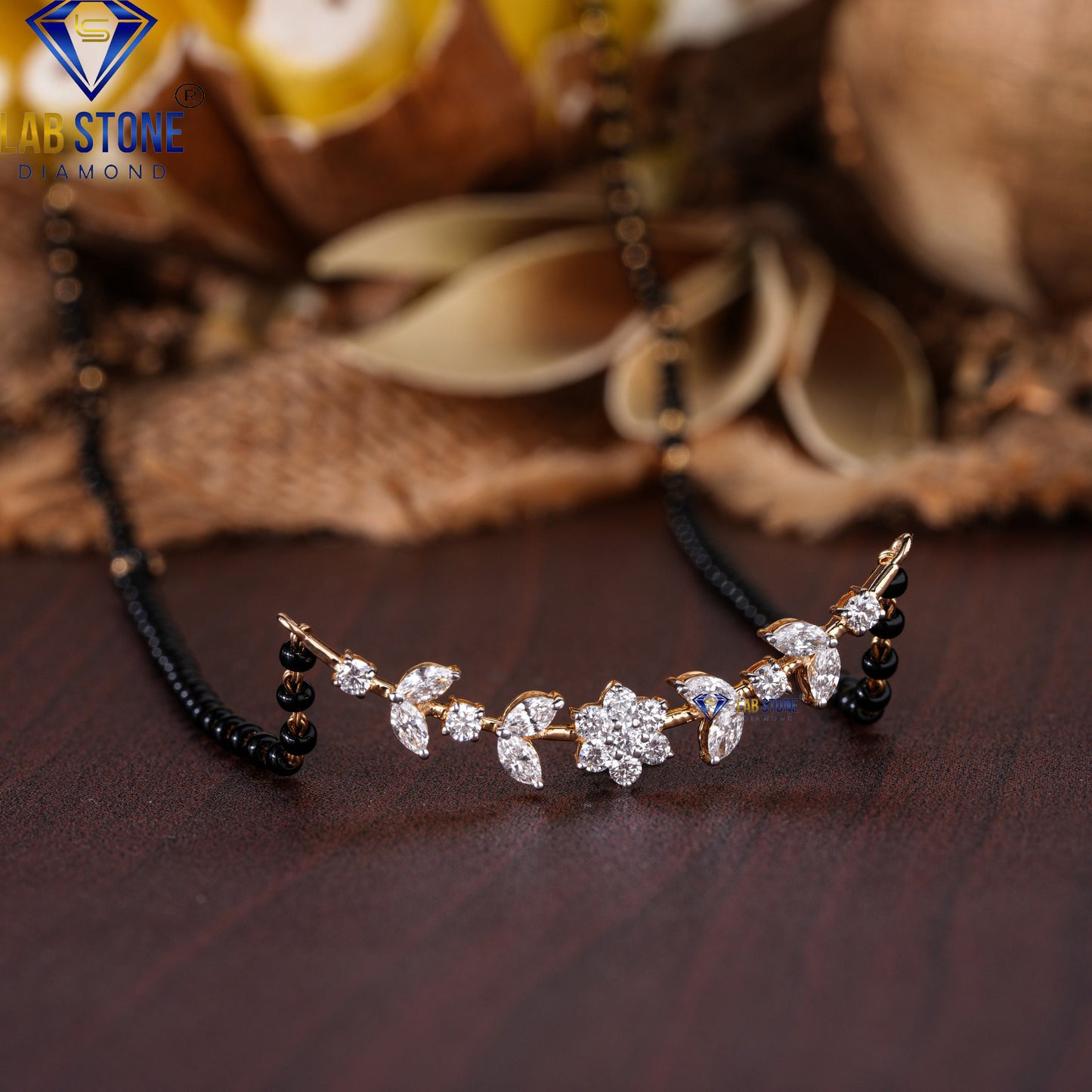 0.669 TDW Round & Marquise Cut Diamond Custom Pendant with Chain