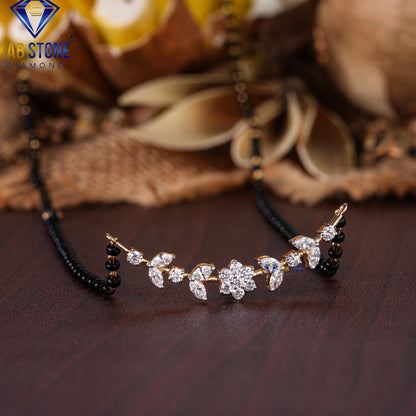 0.669 TDW Round & Marquise Cut Diamond Custom Pendant with Chain