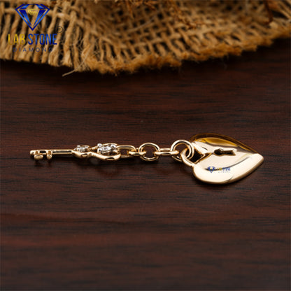 0.06 TDW Round Cut Diamond Heart Pendant