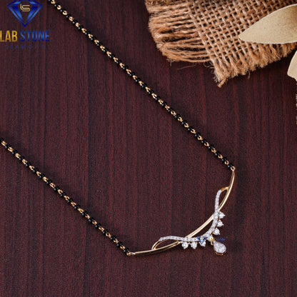 0.421 TDW Round Cut Diamond Custom Pendant with Chain