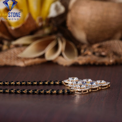 3.672 TDW Round Cut Diamond Custom Pendant with Chain