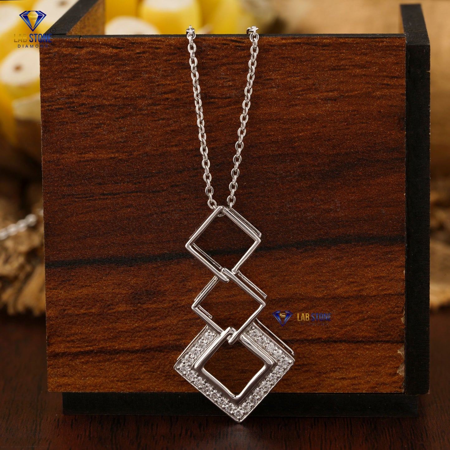 0.23 TDW Round Cut Diamond Custom Pendant with Chain