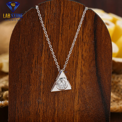 0.30 TDW Round Cut Diamond Solitaire Pendant with Chain