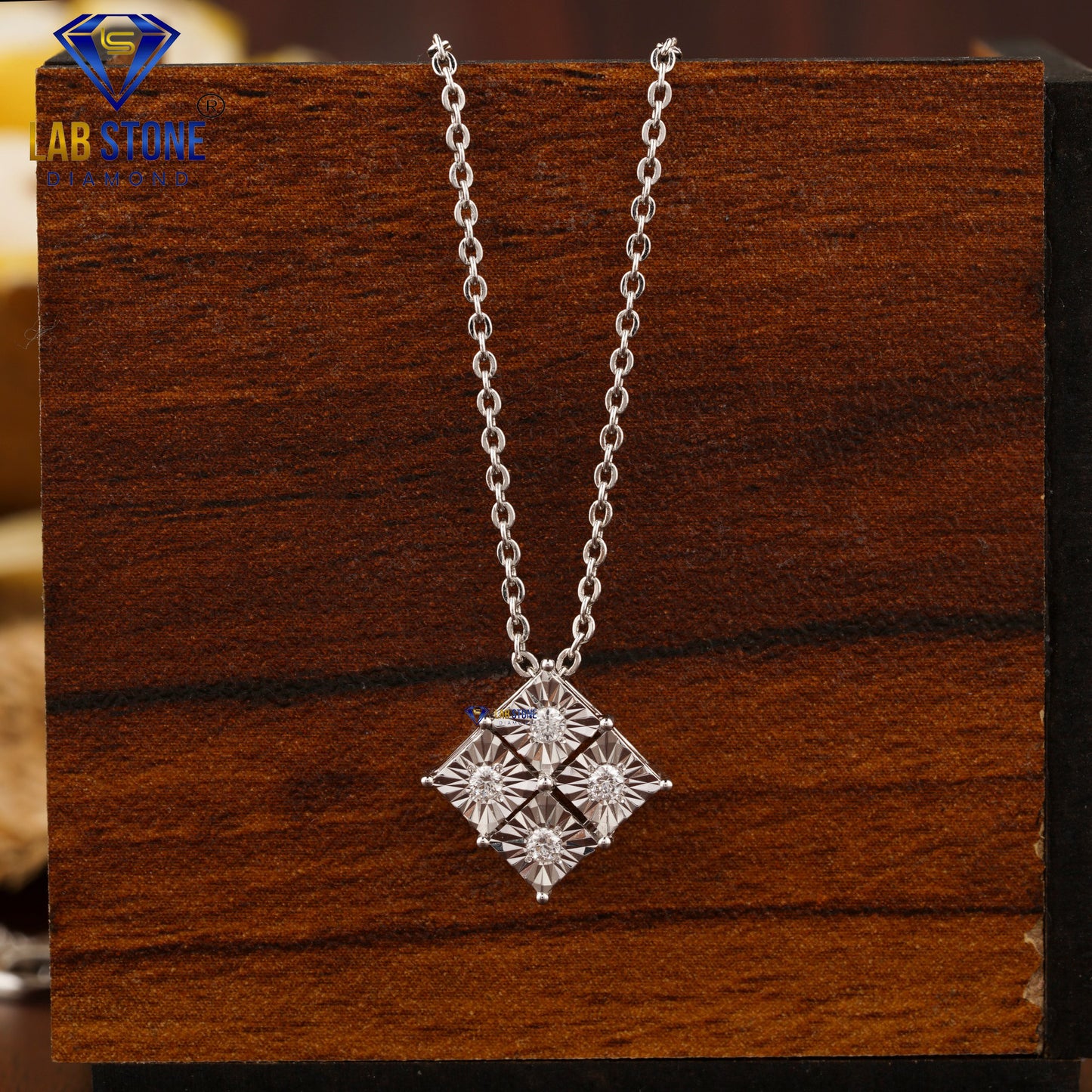 0.072 TDW Round Diamond Custom Pendant with Chain