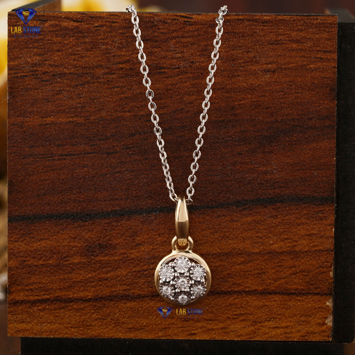 0.077 TDW Round Diamond Custom Pendant with Chain