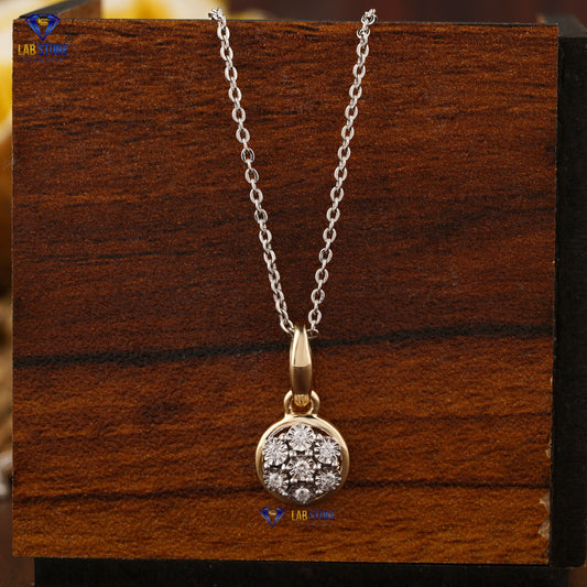 0.077 TDW Round Diamond Custom Pendant with Chain