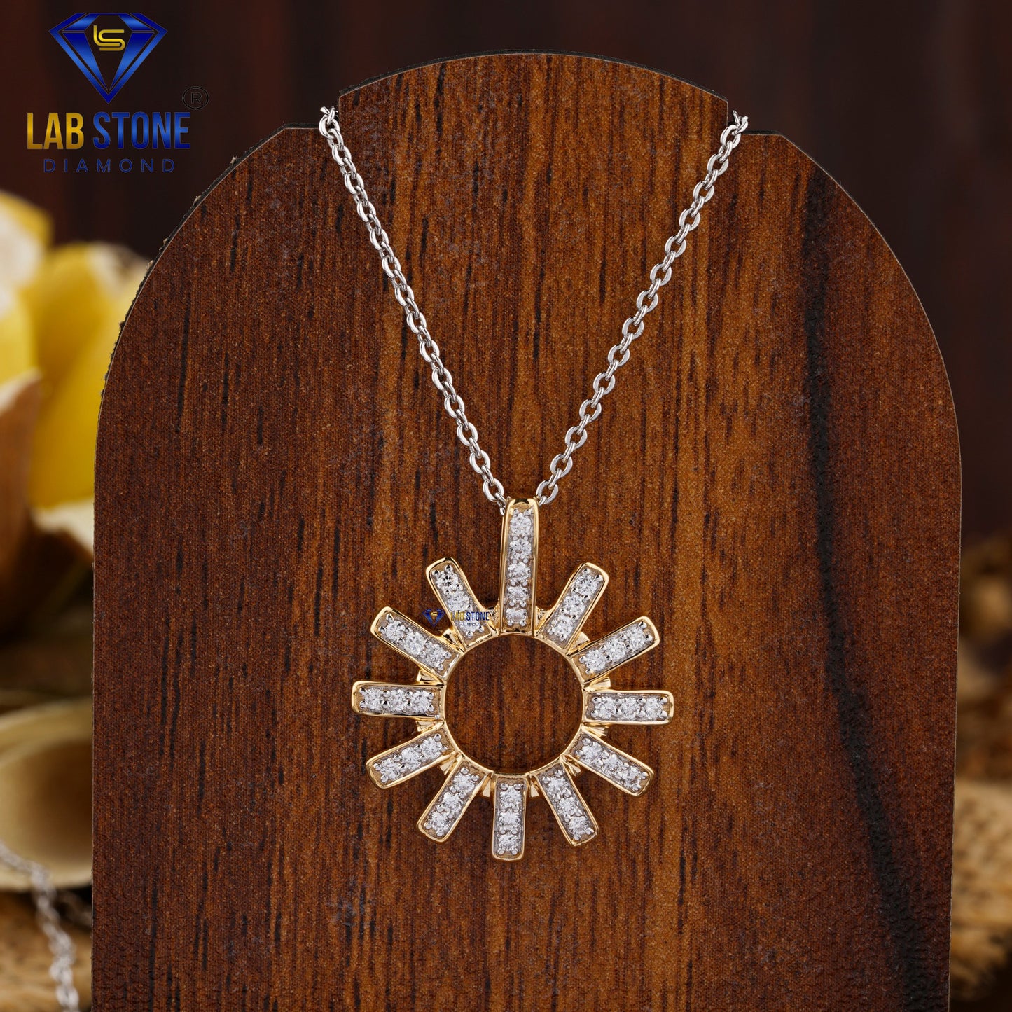 0.342 TDW Round Cut Diamond Custom Pendant with Chain