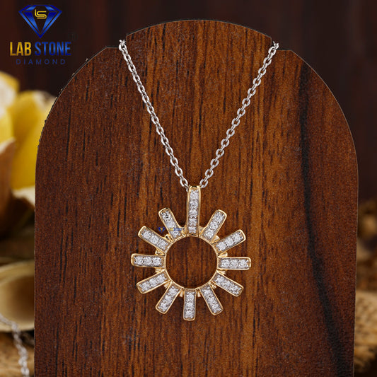 0.342 TDW Round Cut Diamond Custom Pendant with Chain