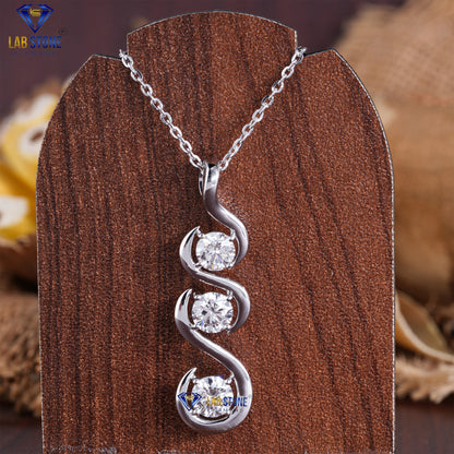 2.00 TDW Round Cut Diamond Custom Pendant with Chain