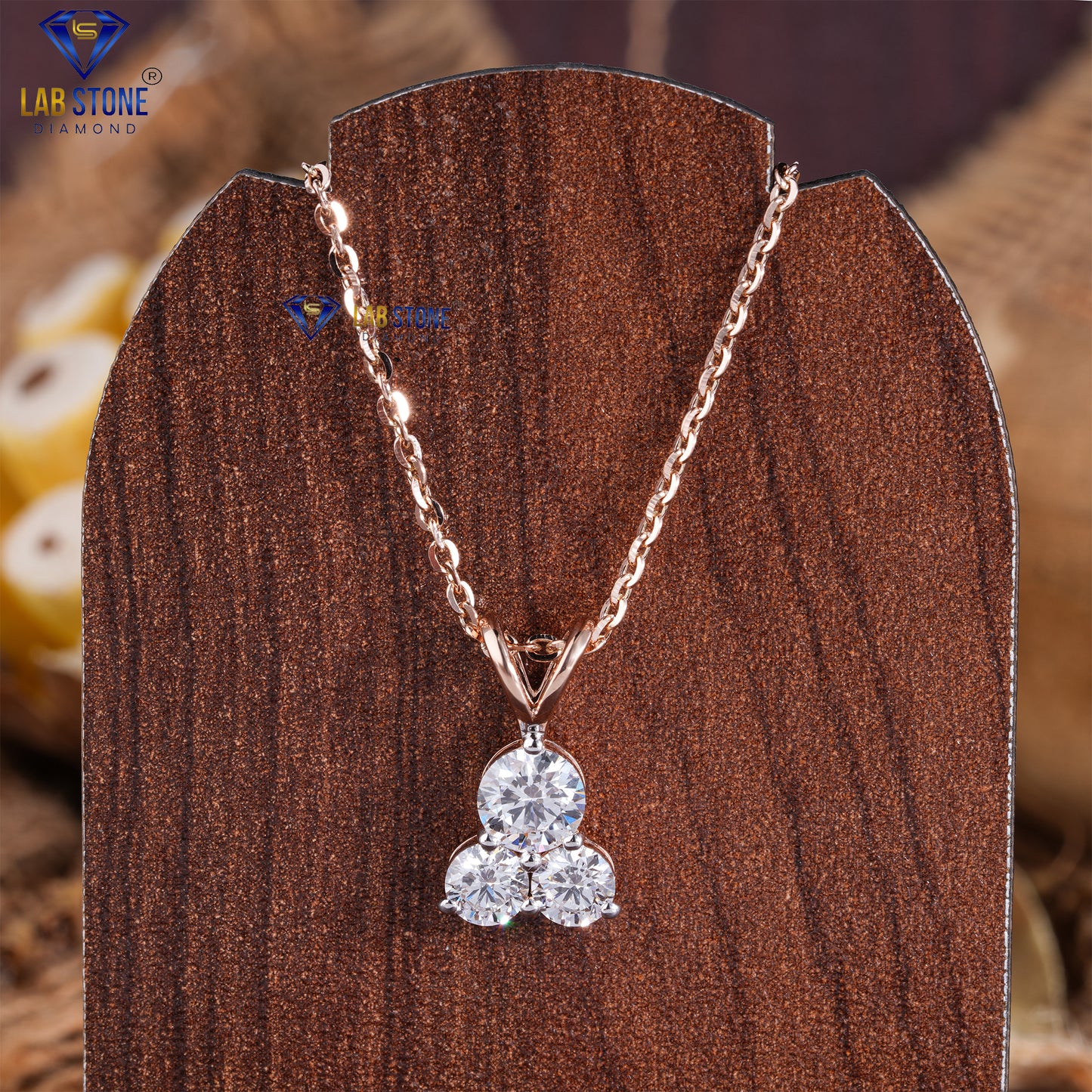 1.36 TDW Round Cut Diamond Custom Pendant with Chain