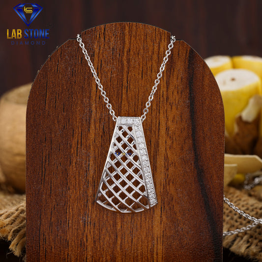 0.204 TDW Round Cut Diamond Custom Pendant With Chain