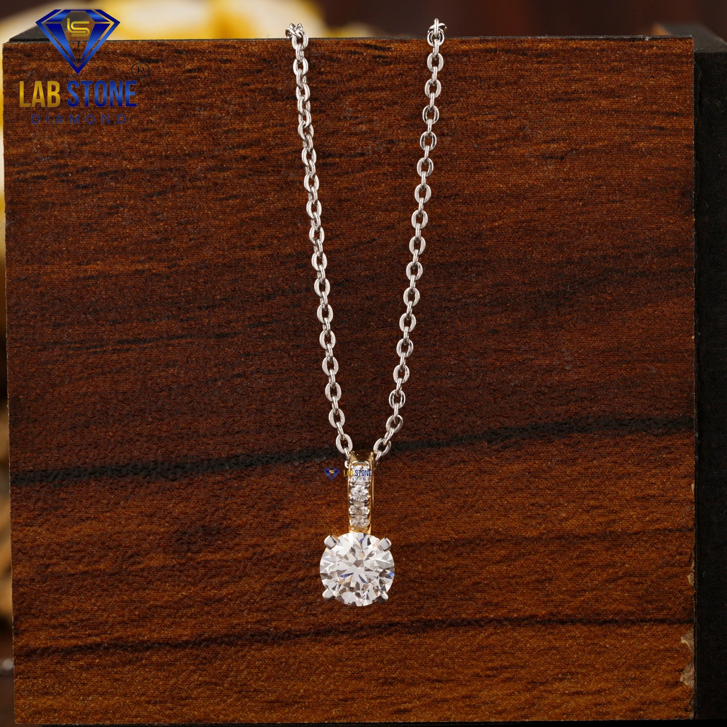 0.536 TDW Round Diamond Custom Pendant with Chain
