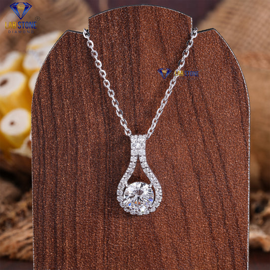 1.54 TDW Round Cut Diamond Custom Pendant with Chain