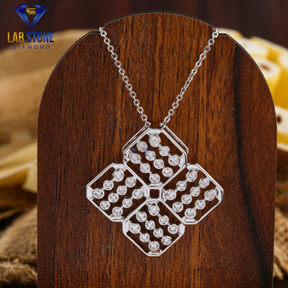 0.49 TDW Round Cut Diamond Custom Pendant with Chain