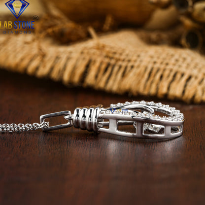 1.46 TDW Round Cut Diamond Pendant with Chain