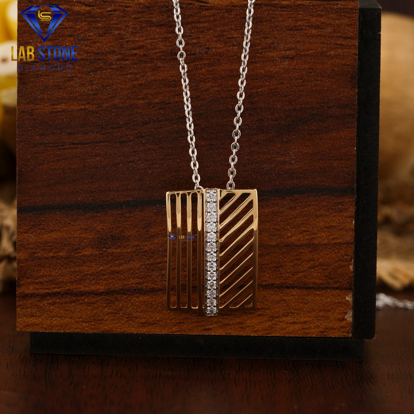 0.143 TDW Round Cut Diamond Custom Pendant with Chain