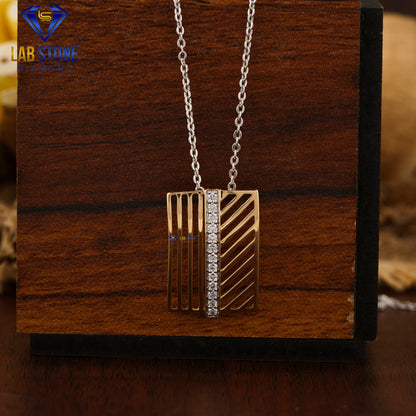 0.143 TDW Round Cut Diamond Custom Pendant with Chain