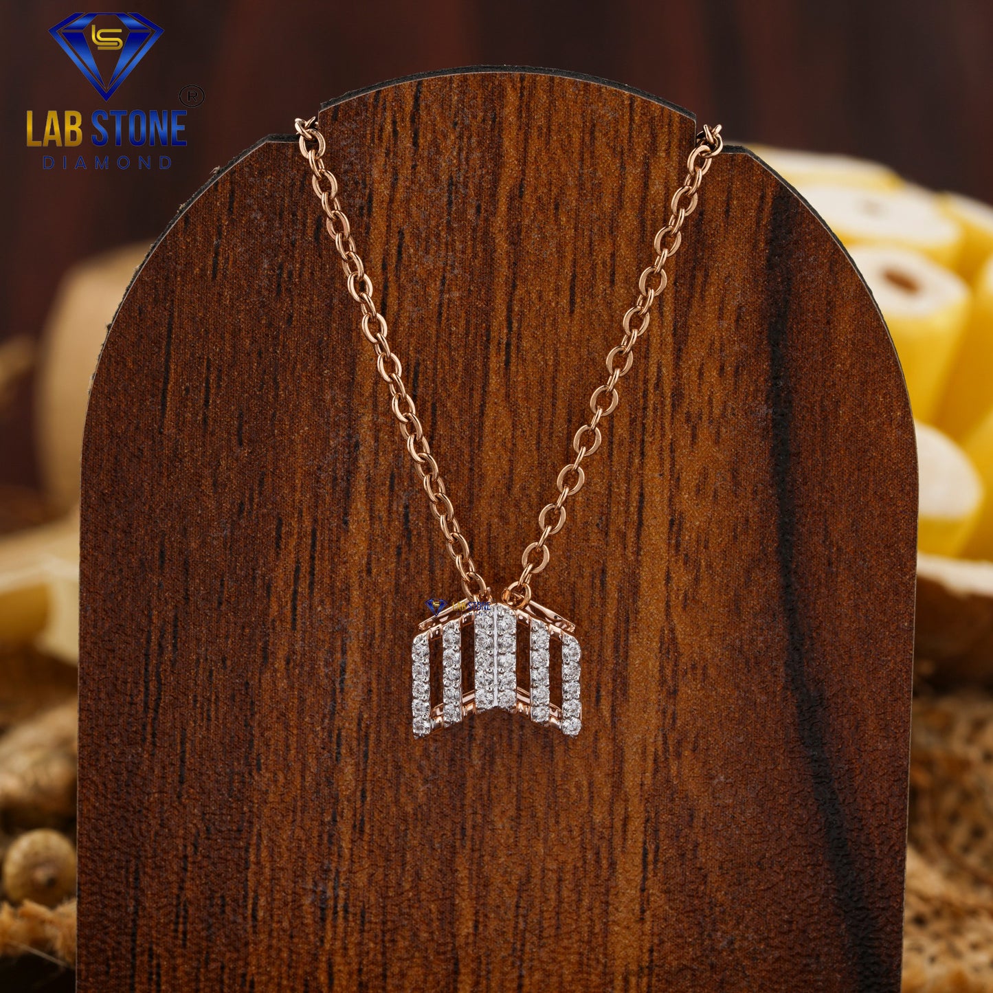 0.15 TDW Round Cut Diamond Custom Pendant with Chain