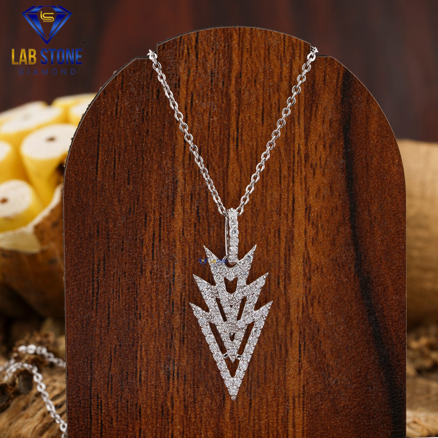 0.41 TDW Round Cut Diamond Custom Pendant with Chain