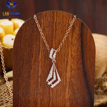 0.20 TDW Round Cut Diamond Custom Pendant with Chain