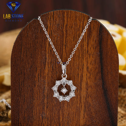 0.16 TDW Round Cut Diamond Custom Pendant with Chain