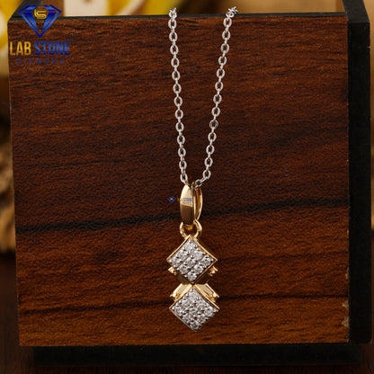 0.234 TDW Round Cut Diamond Custom Pendant with Chain