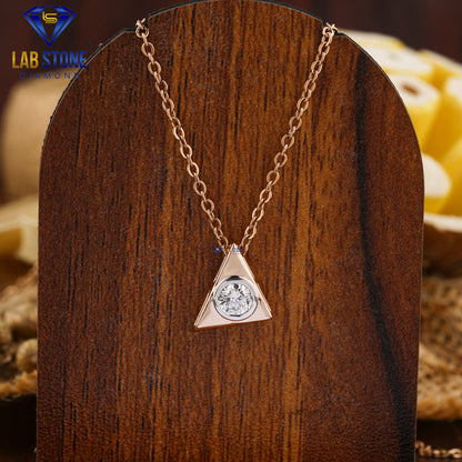 0.30 TDW Round Cut Diamond Solitaire Pendant with Chain