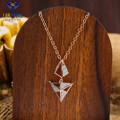 0.11 TDW Round Cut Diamond Custom Pendant with Chain