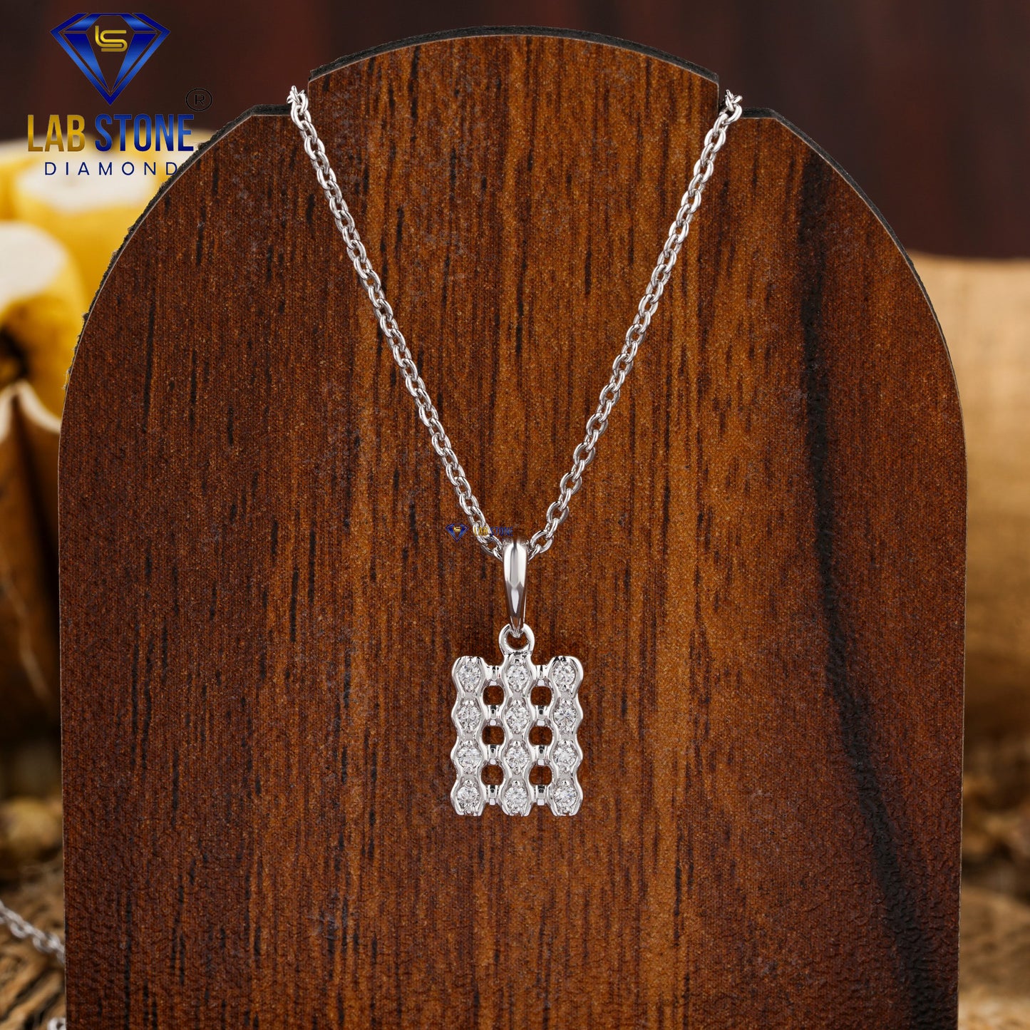 0.08 TDW Round Cut Diamond Custom Pendant with Chain