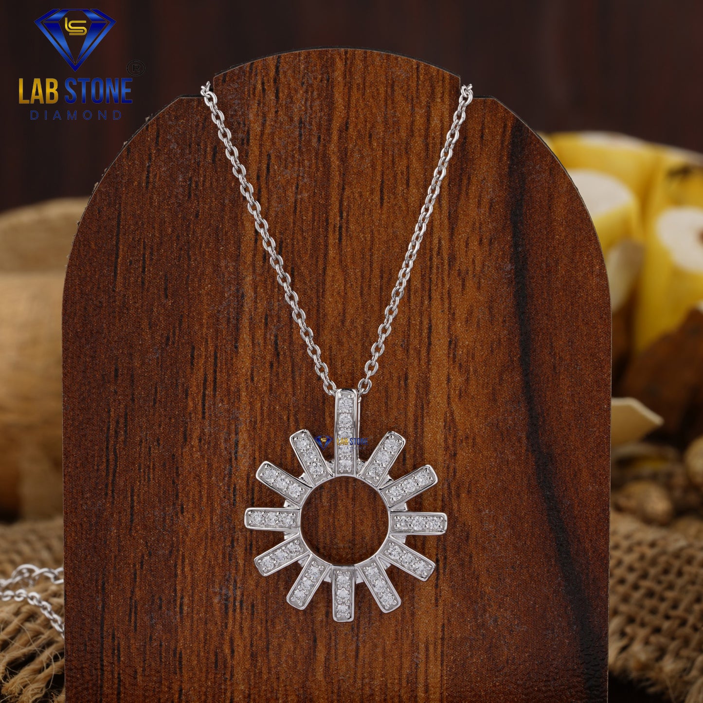 0.342 TDW Round Cut Diamond Custom Pendant with Chain